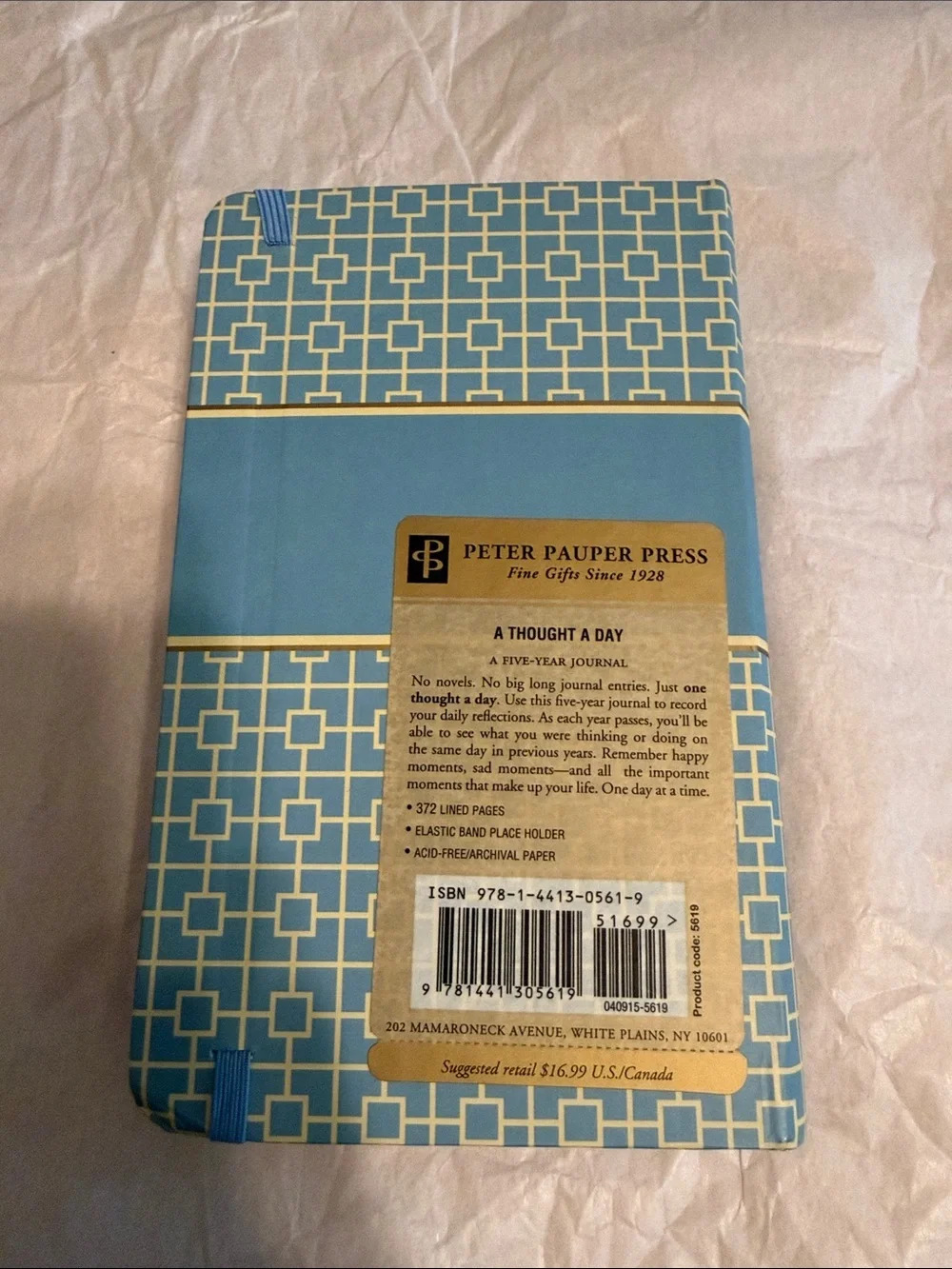 A Thought A Day Five Year Journal - Blue Geometric Cover